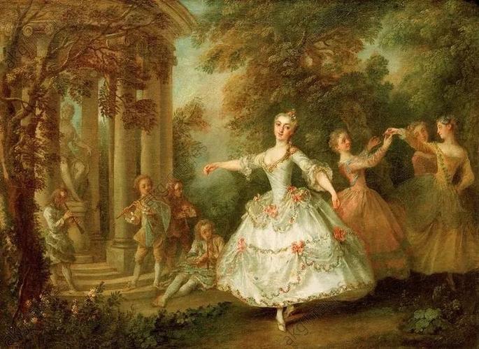路易十四身穿早期的芭蕾舞服 擅长以轻松诙谐的方式 记录法国奢靡